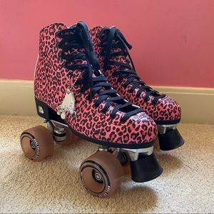 Moxi Pink Cheetah Roller Skates